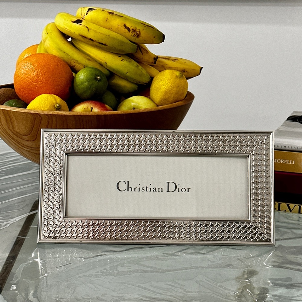 RARE Christian Dior Paris silver plate picture photo frame.